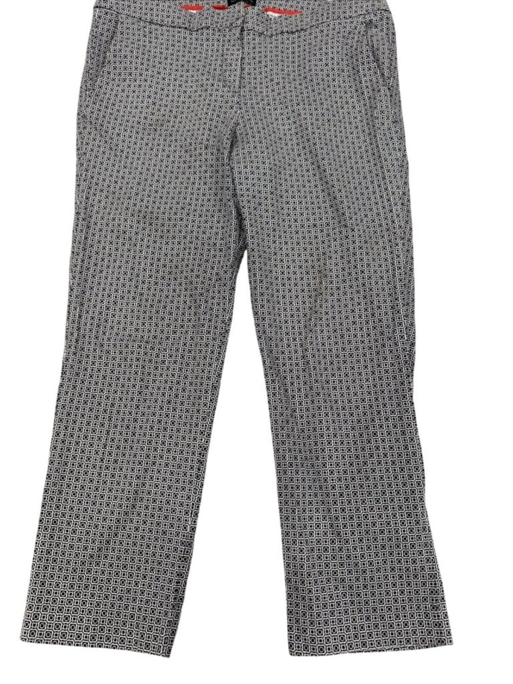 Audrey & Celine Womens Black & White Geometric Pattern Pants Size 14 Made In Chi